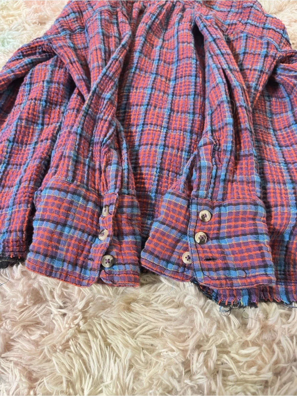 Free People We The Free Cardiff Plaid Button Down Shirt Size Medium